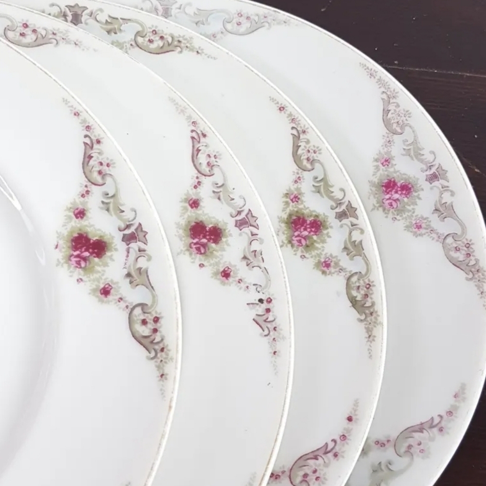 Nagoya Nippon Antique Porcelain Dessert Plates, Made in Japan